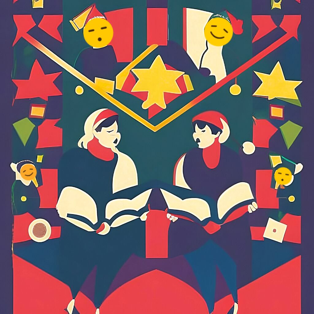 Illustration for Christmas books presents