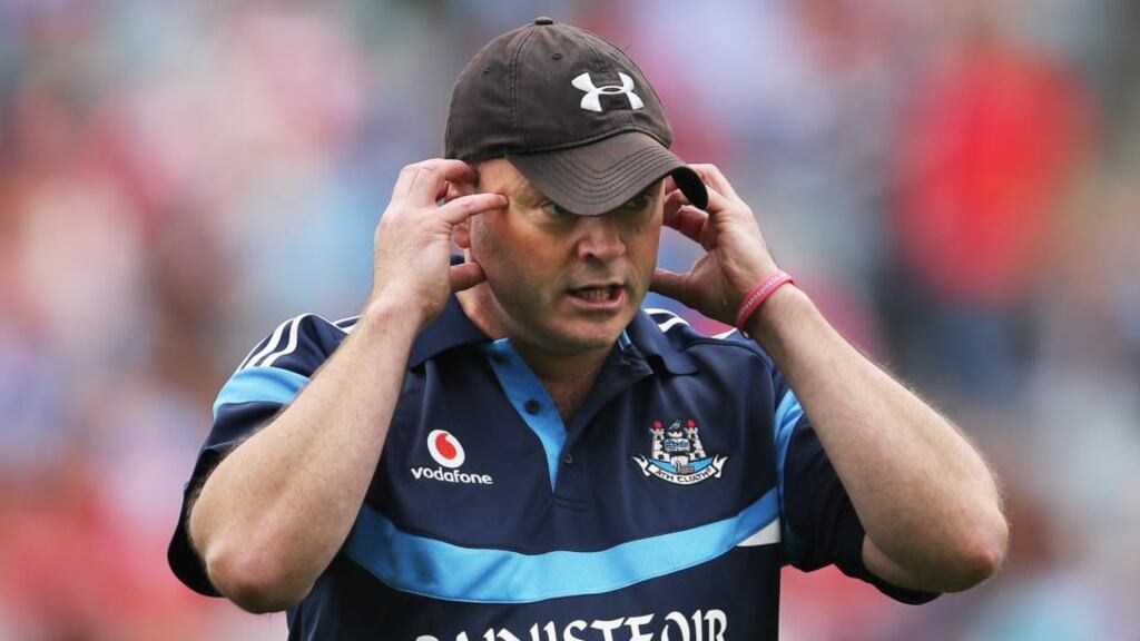 Dublin manager Anthony Daly watching the action unfold in yesterday’s All-Ireland hurling semi-final at Croke Park. Photo: Cathal Noonan/Inpho