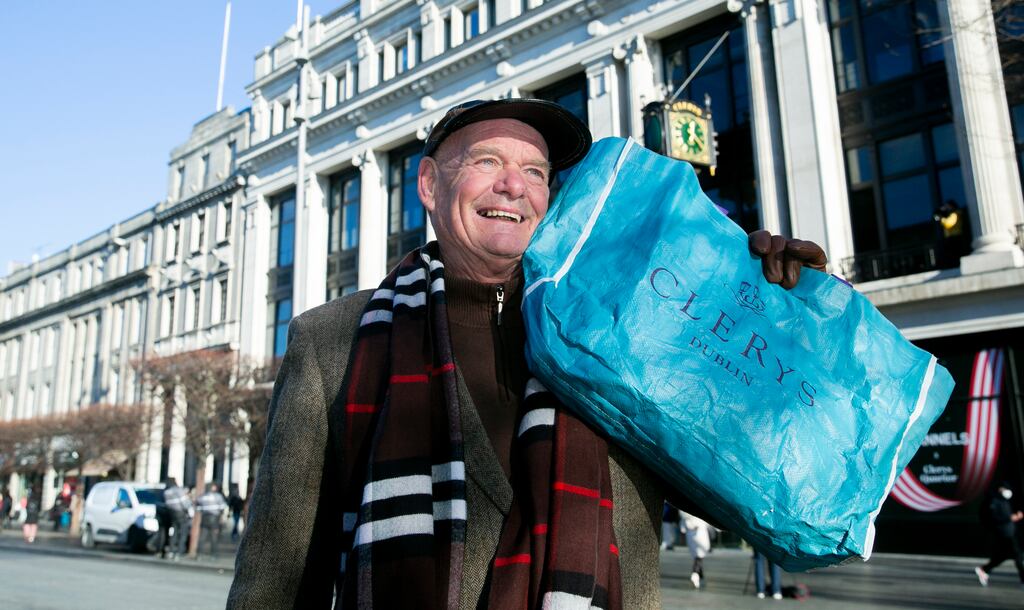 John Crowe, who worked at Clerys for 46 years, at the unveiling of the department store's restored clock on O'Connell Street, Dublin. Photograph: Gareth Chaney/ Collins Photos