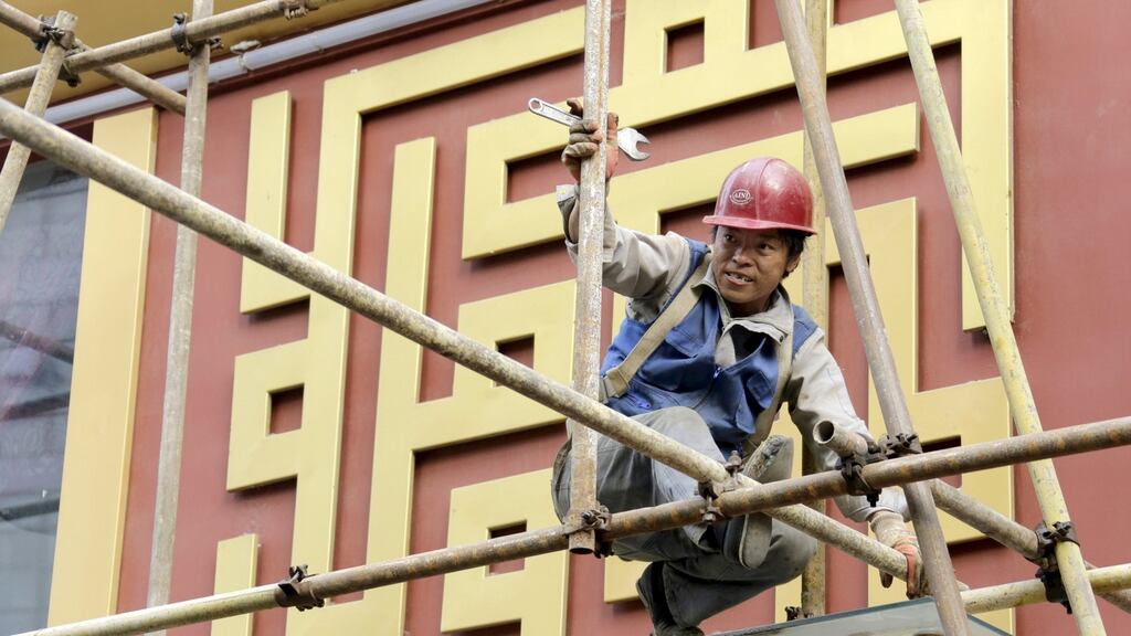China’s economic growth eased to 6.9 per cent in the third quarter from a year earlier, beating expectations but still the slowest since the global financial crisis, putting pressure on policymakers to roll out more support measures as fears of a sharper slowdown spook investors. (Photograph: Jason Lee/Reuters)