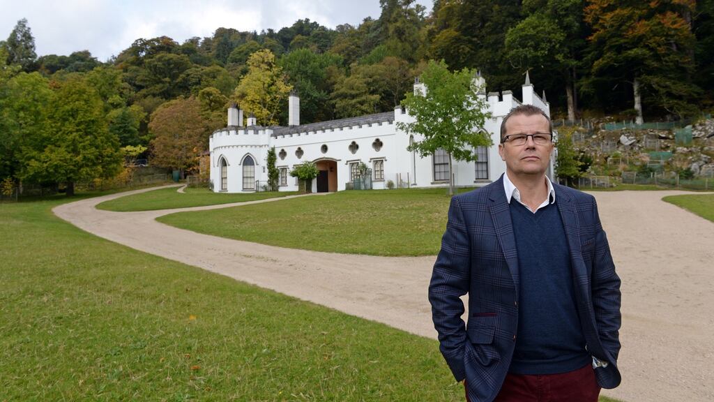 Paul Howard at Luggala, Co Wicklow, where Tara Browne is buried. Tara Browne is the subject of Howard’s new book ‘I Read The News Today, Oh Boy’. Photograph: Eric Luke