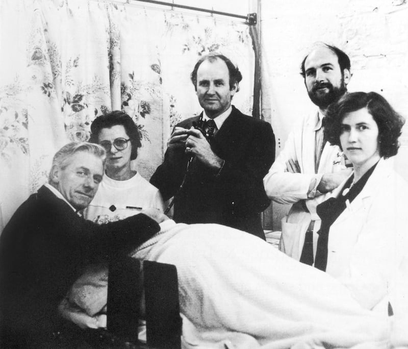 Prof Donald Weir performing an endoscopy.