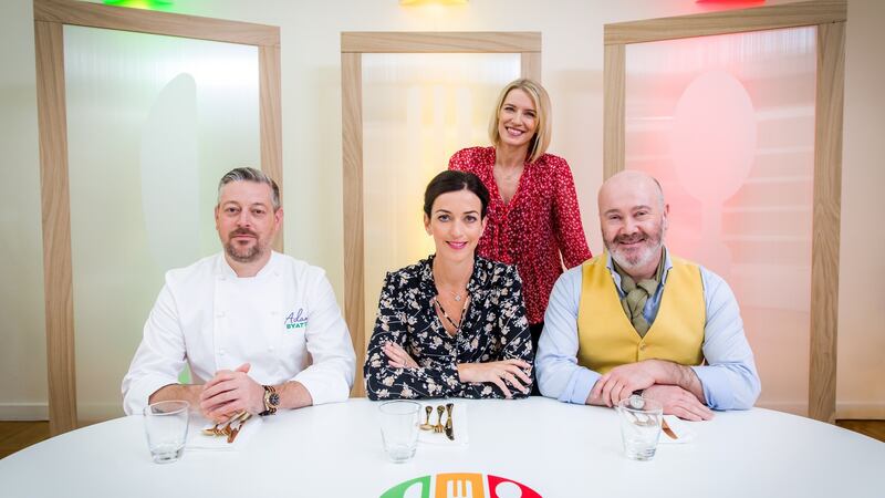 Healthy Appetite judges Adam Byatt, Aveen Bannon and Ross Golden-Bannon, with presenter Pamela Flood