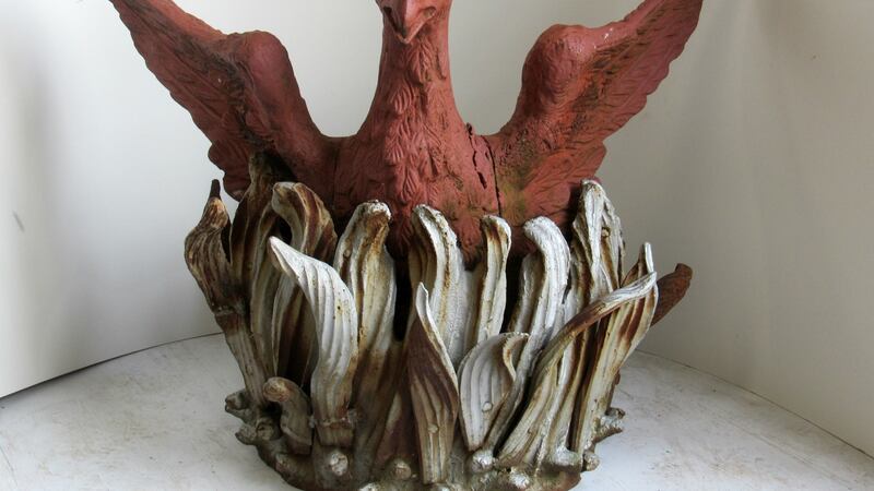 A 19th-century Irish cast-iron model of The Phoenix Rising from the Flames