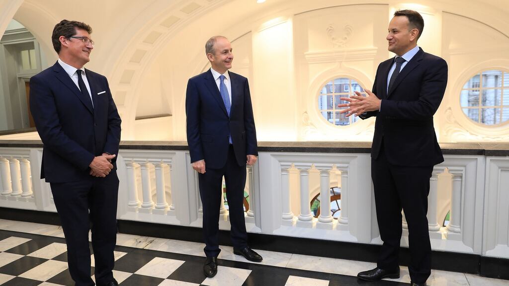 Coalition leaders Eamon Ryan, Micheál Martin and Leo Varadkar. Photograph: Julien Behal/PA Wire