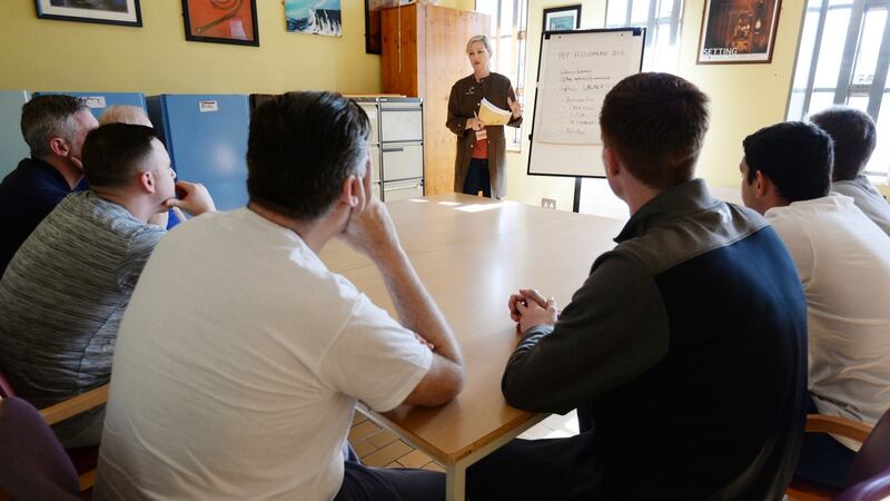 The entrepreneurship class at Wheatfield prison. Photograph: Alan Betson
