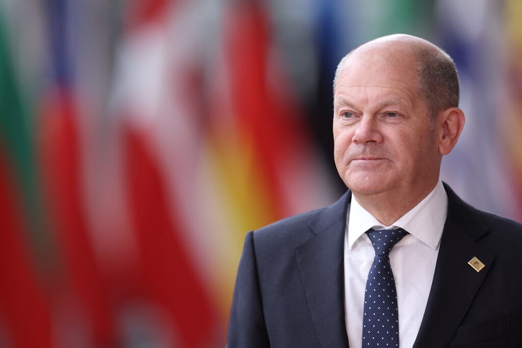 Germany's chancellor Olaf Scholz speaks in terms too elliptical for some in his own domestic audience to fathom. Photograph: Kenzo Tribouillard/AFP via Getty Images