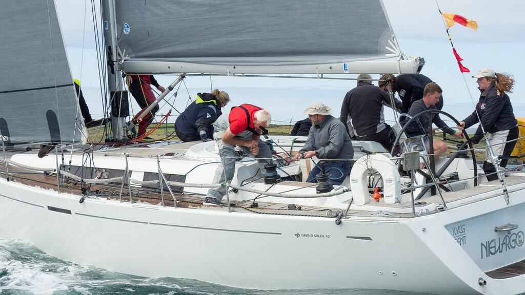 The winner of the opening race of this week’s 2019 Calves Week at Schull in West Cork was the Grand Soleil 40 Neulargo (Denis Murphy) from Royal Cork. Photograph: Bob Bateman