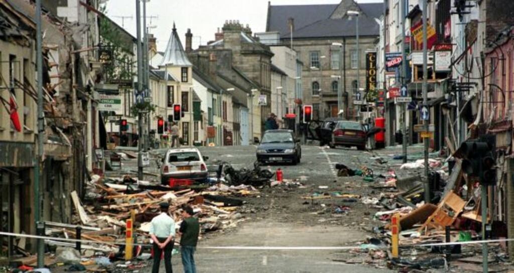 The aftermath of the Real IRA bombing of Omagh, Co Tyrone in August 1998. File photograph: Trevor McBride