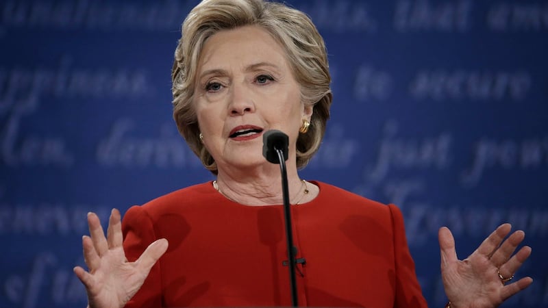 ‘Hillary Clinton, who had the effrontery to write a book about her own election campaign despite being told relentlessly to shut up, you lost, move on.’ Photograph: Peter Foley/EPA