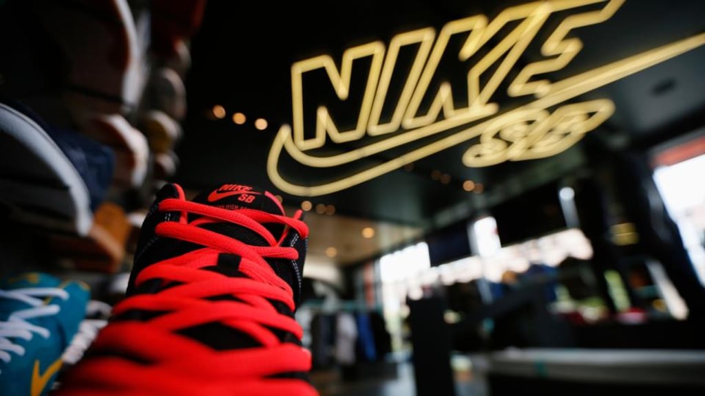 Nike outperformed analyst expectations as it posted higher first quarter profit. Photograph: Lucy Nicholson/Reuters