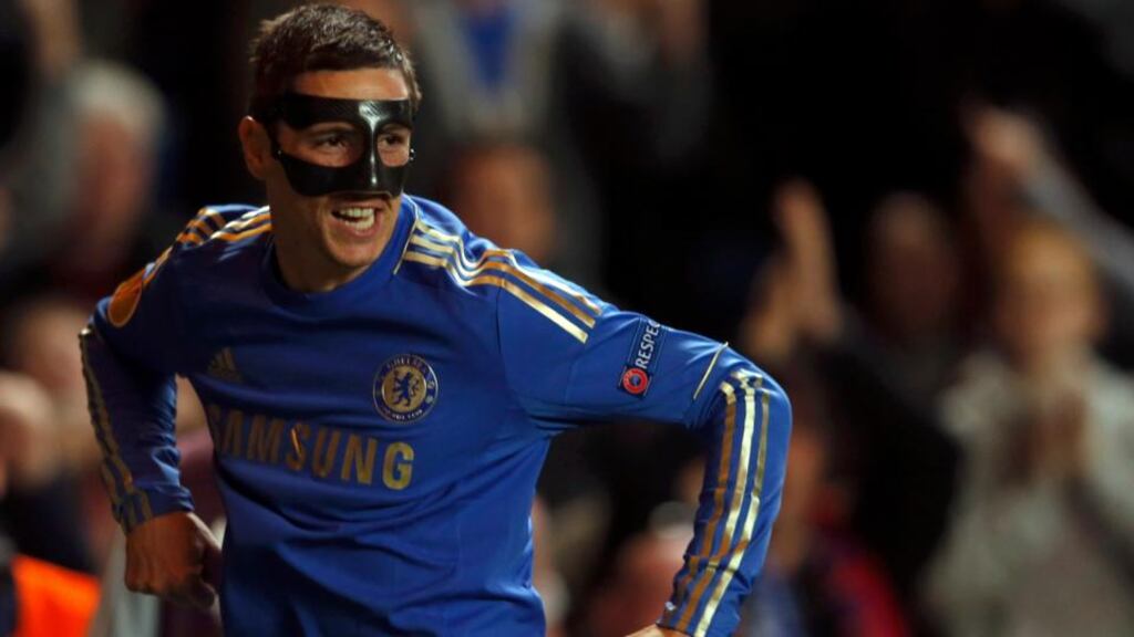 Chelsea’s Fernando Torres celebrates after scoring against Basel