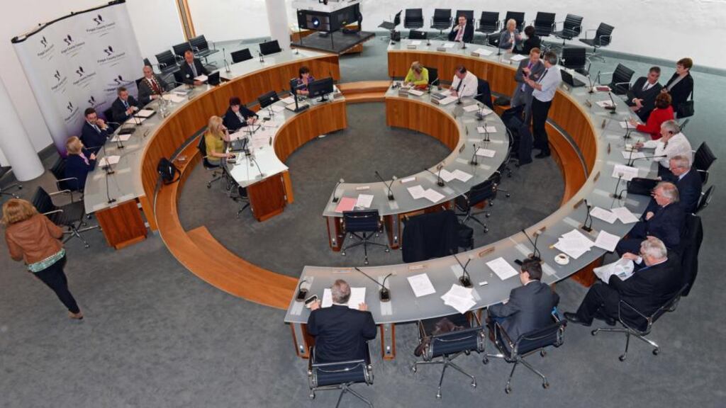 Fingal County Council’s meeting in Swords, Co Dublin, yesterday. Photograph: Eric Luke