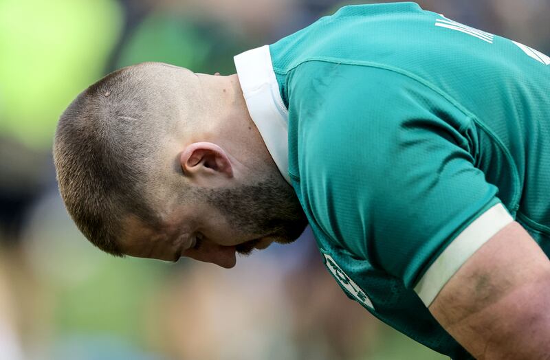 A disappointed Stuart McCloskey after Ireland's defeat to New Zealand at Soldier Field, Chicago, on Saturday. Photograph: Dan Sheridan/Inpho