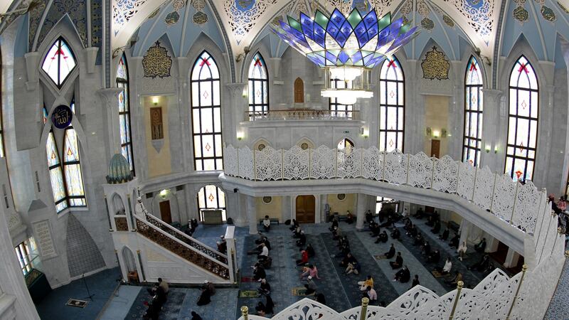 Muslims perform Eid al-Fitr prayer at Kul Sharif mosque in Kazan on May 13th last. Photograph: Alexey Nasyrov/Anadolu Agency via Getty Images