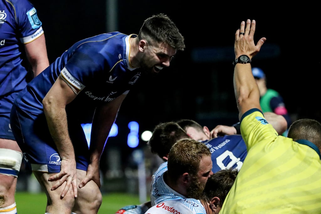 Experience gained recently by Harry Byrne could help him secure a starting spot for Leinster against Leicester on Saturday. Photograph: Ben Brady/Inpho