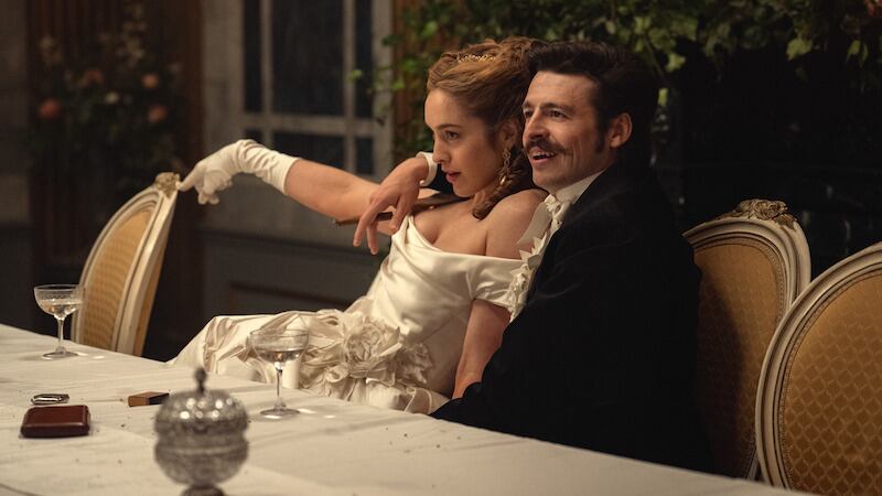 Danielle Galligan as Lady Olivia Hedges and Anthony Boyle as Arthur Guinness in ’House of Guinness’. Photo: Ben Blackall/Netflix