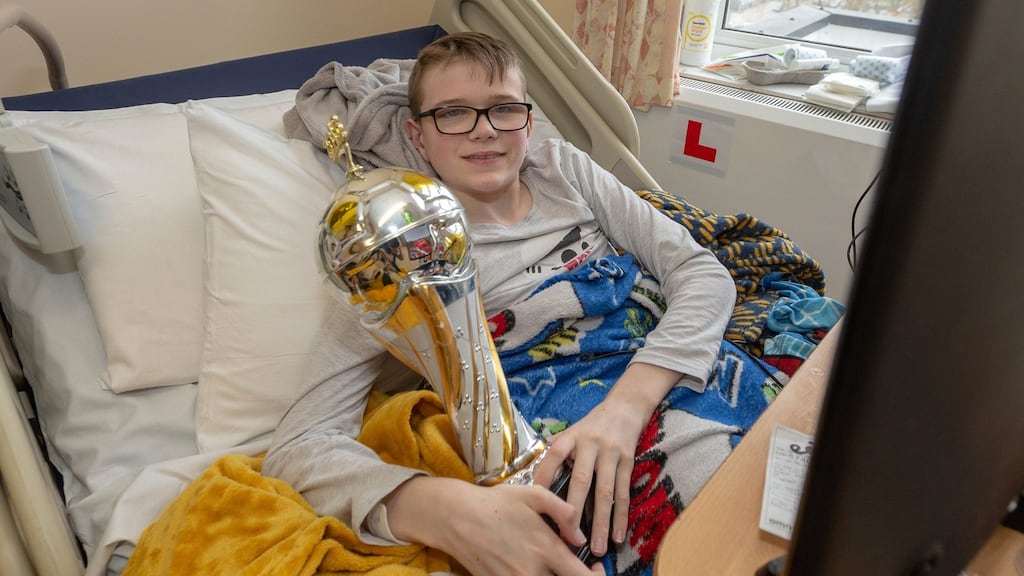 Liam Lynch (15), who has been in CUH since January this year waiting for a revised wheelchair. Photograph: John Delea