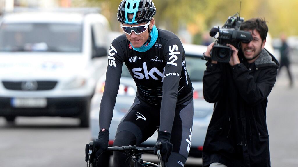 Chris Froome:  denied any wrongdoing and said he is providing all the necessary information to the UCI. Photograph: Joan Llado/AP