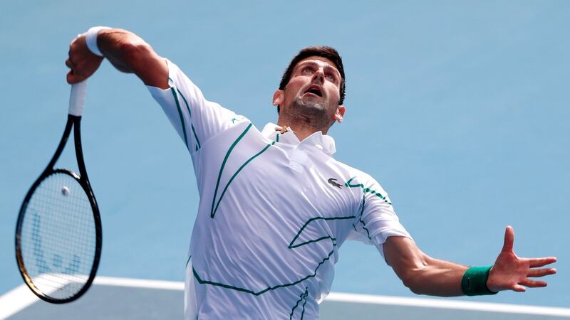 Novak Djokovic beat Diego Schwartzman in straight sets in Melbourne. Photograph: Roman Pilipey/EPA