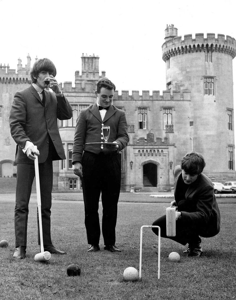 John Lennon and George Harrison at Dromoland Castle, 1964