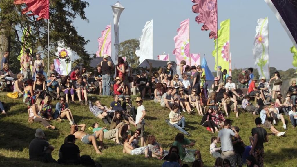 Festival goers in the Body and Soul Arena at the Electric Picnic Festival at Stradbally House in Co Laois