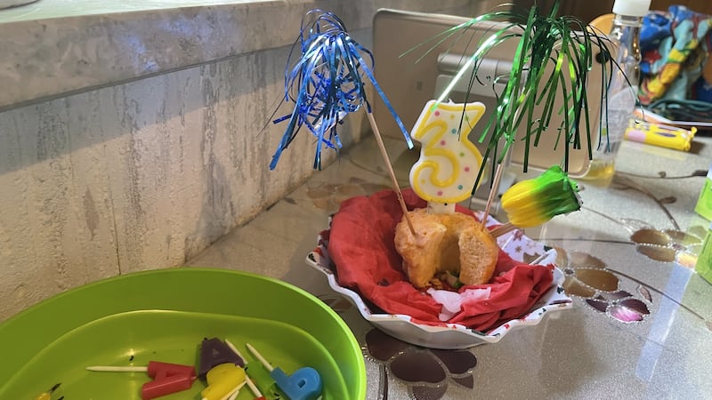 The leftovers from Oisín and Nicole’s son Martin’s third birthday party. Oisín died 10 days after Martin was born.