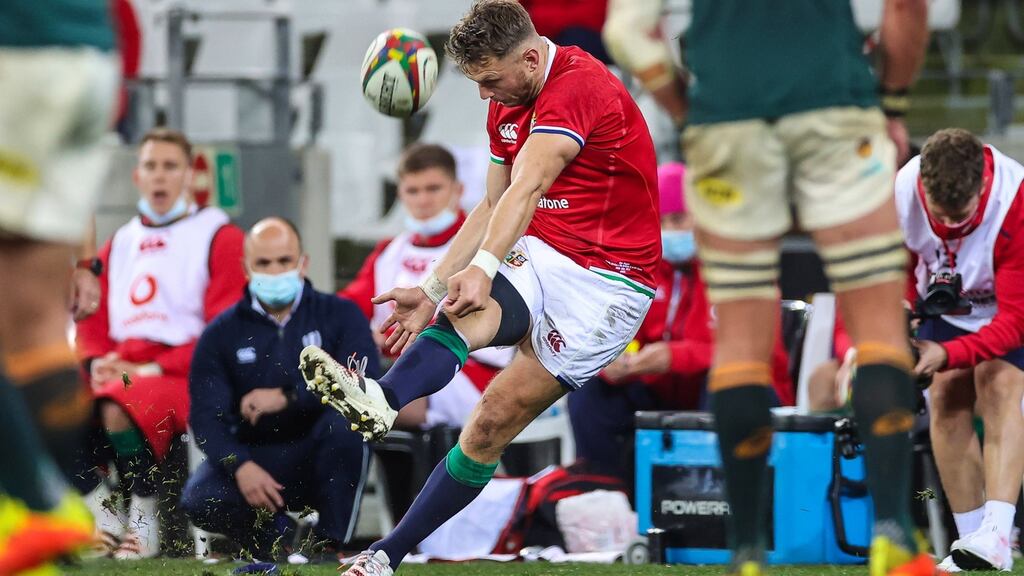 Lions’ Dan Biggar will have to undergo World Rugby’s strict six-stage, graduated return-to-play protocols. Photograph: Billy Stickland/Inpho