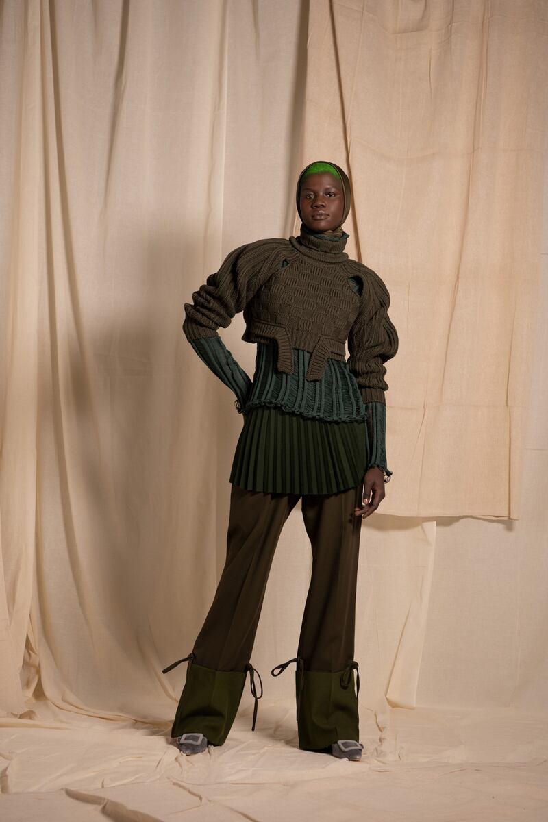 New look from Richard Malone's AW22 collection unveiled at London Fashion Week