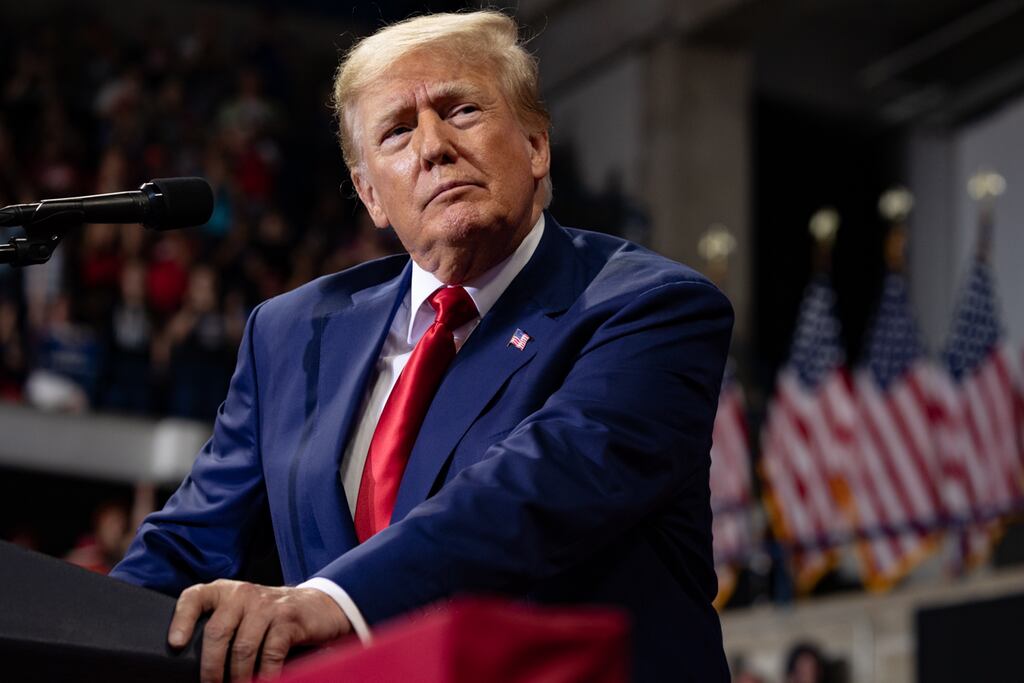 The public’s views of Donald Trump have remained remarkably stable in recent months, according to a New York Times poll taken ahead of the most recent legal cases. Photograph: Hannah Beier/The New York Times