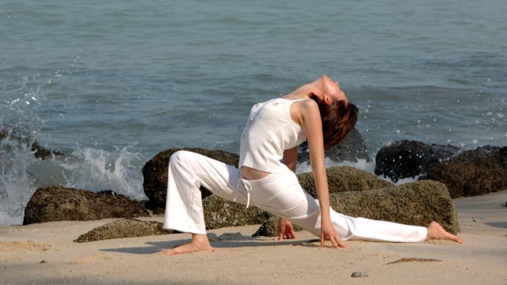 Yoga by the seashore in Costa Rica. Photograph: Getty