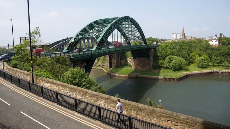 Bridges over the River Weir in Sunderland, a city originally built on shipbuilding and coal mining. Photograph: Simon Dawson/Bloomberg via Getty Images