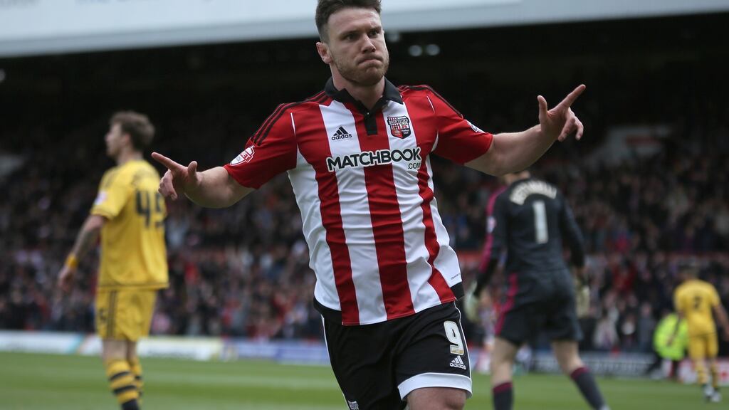 Scott Hogan has completed his move to Aston Villa from Brentford in a deal which could be worth up to £12million. Photo: Getty Images