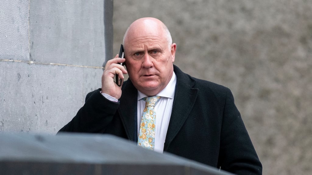Noel Grealish pictured outside Galway District Court where the ‘Golfgate’ trial continued on Friday. Photograph: Andrew Downes/PA Wire