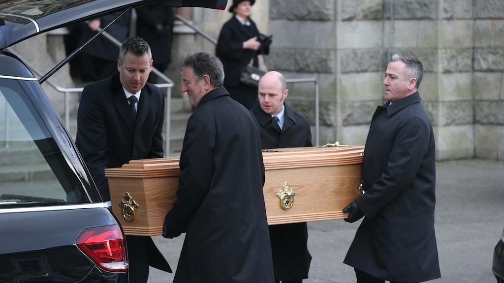 Funeral of Donal Barrington pictured at St. Patrick’s Church, Monkstown Co Dublin. Photograph: Stephen Collins/Collins Photos