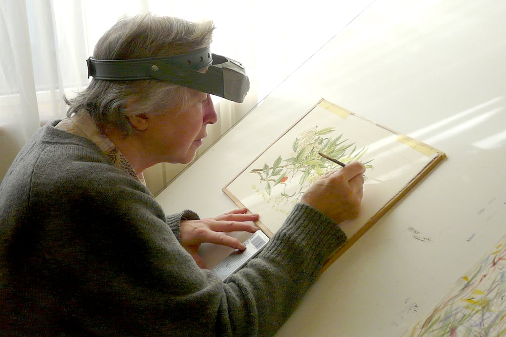 Portrait of artist Susan Sex at work