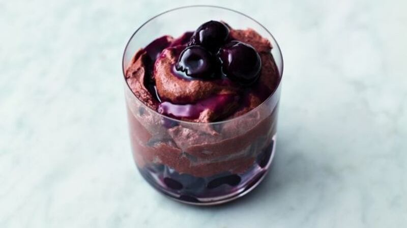 Jamie Oliver’s cherry chocolate mousse