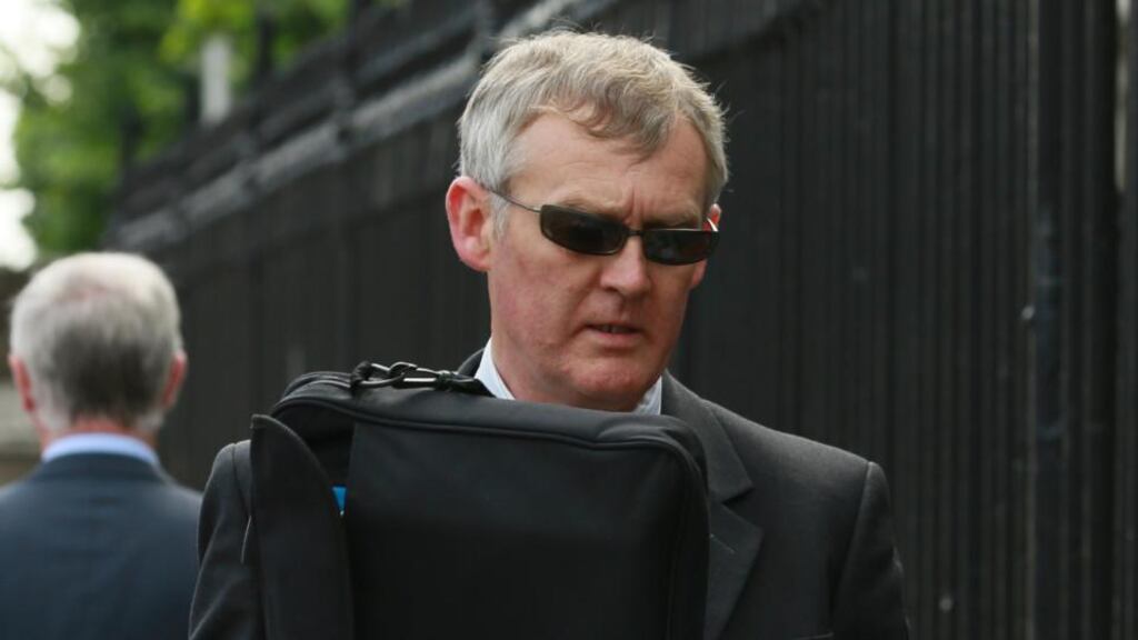 Private investigator Michael J Gaynor of Beatty Grove, Celbridge, Co Kildare pictured leaving court today after he appeared before the Dublin District Court on charges of breaking data protection legislation. Photograph: Collins Courts
