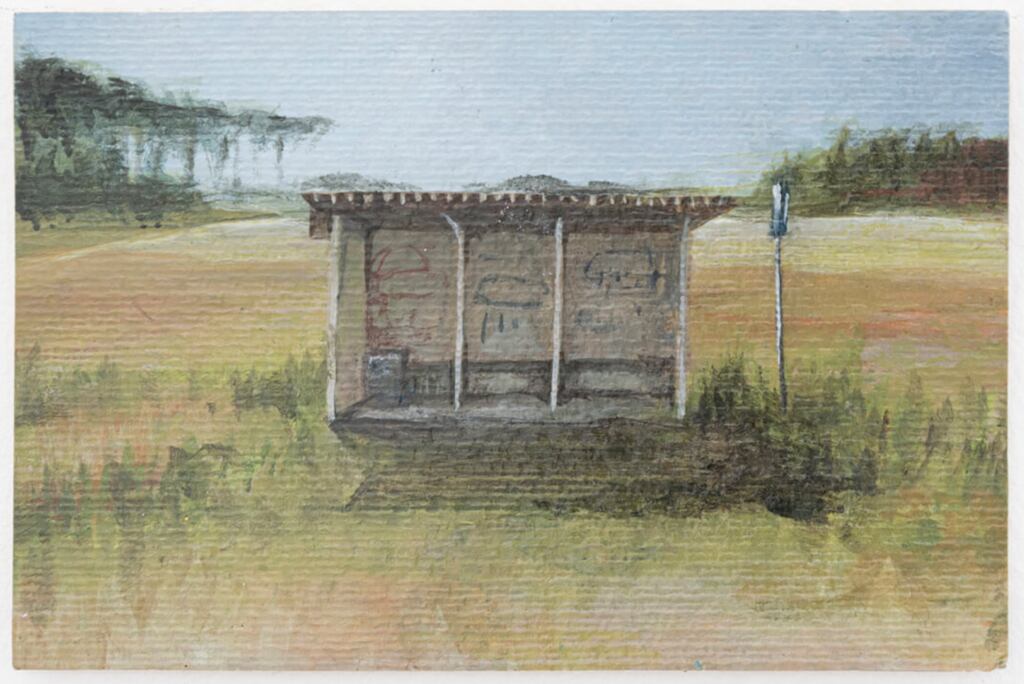 Monika Kosmowska, from the Itinerary Series, acrylic on paper, 2022 at the Crawford Degree Show