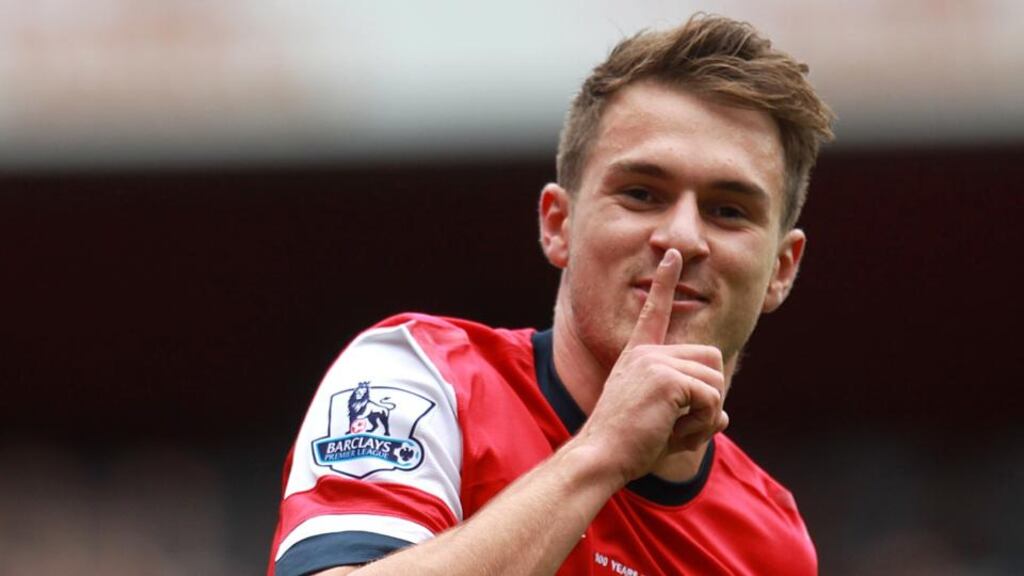 Arsenal’s Aaron Ramsey was signed as a raw 17-year-old from Cardiff for £5 million in 2008. Photograph: Sean Dempsey/PA Wire.