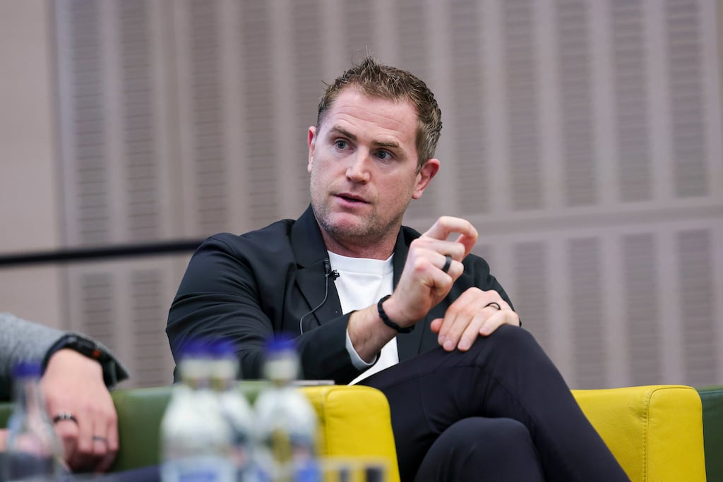 Jamie Heaslip, growth lead at Stripe and former Leinster and Ireland player, at the Trinity Business Summit. Photograph: Chris Bellew/Fennell Photography 2025
