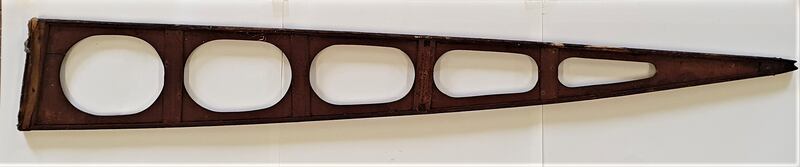 A complete wooden aileron rib from the Vickers Vimy Bomber flown by Alcock and Brown. Photograph: Purcell Auctioneers