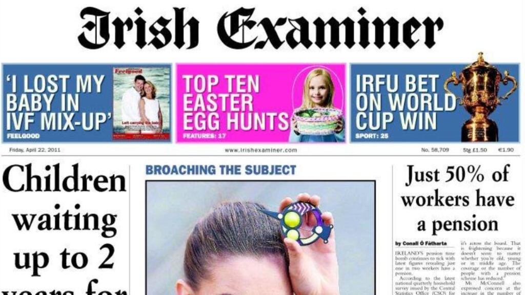 Circulation for the Irish Examiner has fallen with the newspaper selling an average of 34,424 copies in the second half of 2014, down 7 per cent year on year