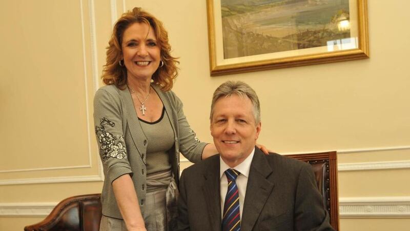 Northern Ireland’s First Minister Peter Robinson has been exonerated over claims that he broke Stormont’s ministerial code of conduct. The DUP leader was accused following a 2010 BBC Spotlight programme of contravening the code by failing to tell the proper authorities that his wife Iris (left) had broken the law. Photograph: John Harrison/PA Wire.