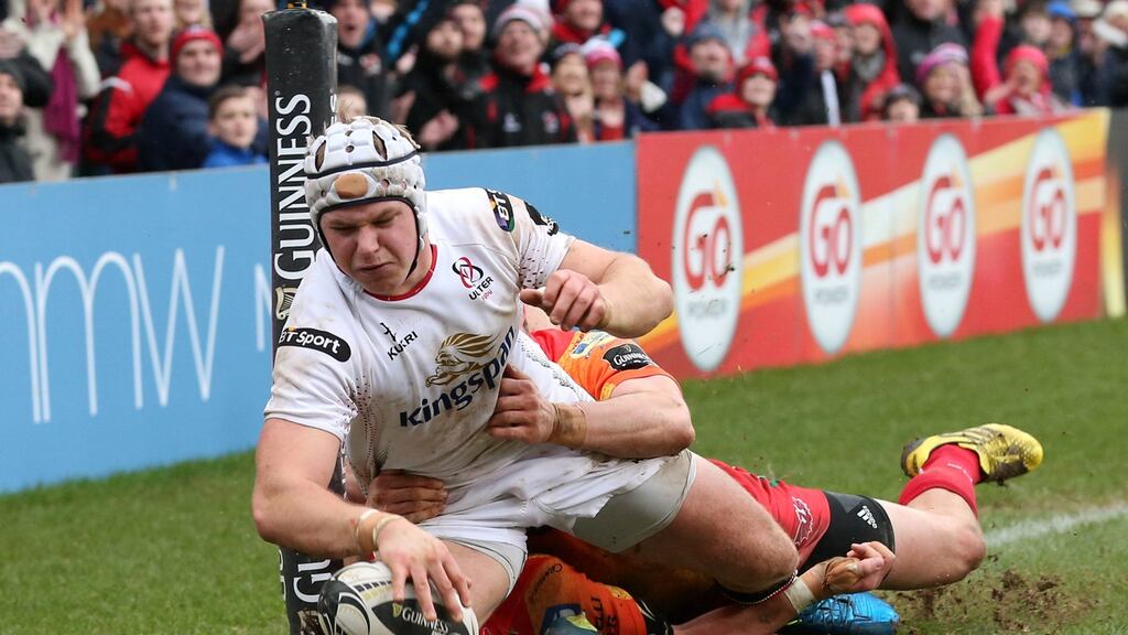 Luke Marshall will start alongside Sammy Arnold in the Ulster midfield for the first time against Cardiff. Photograph: Darren Kidd/Inpho.