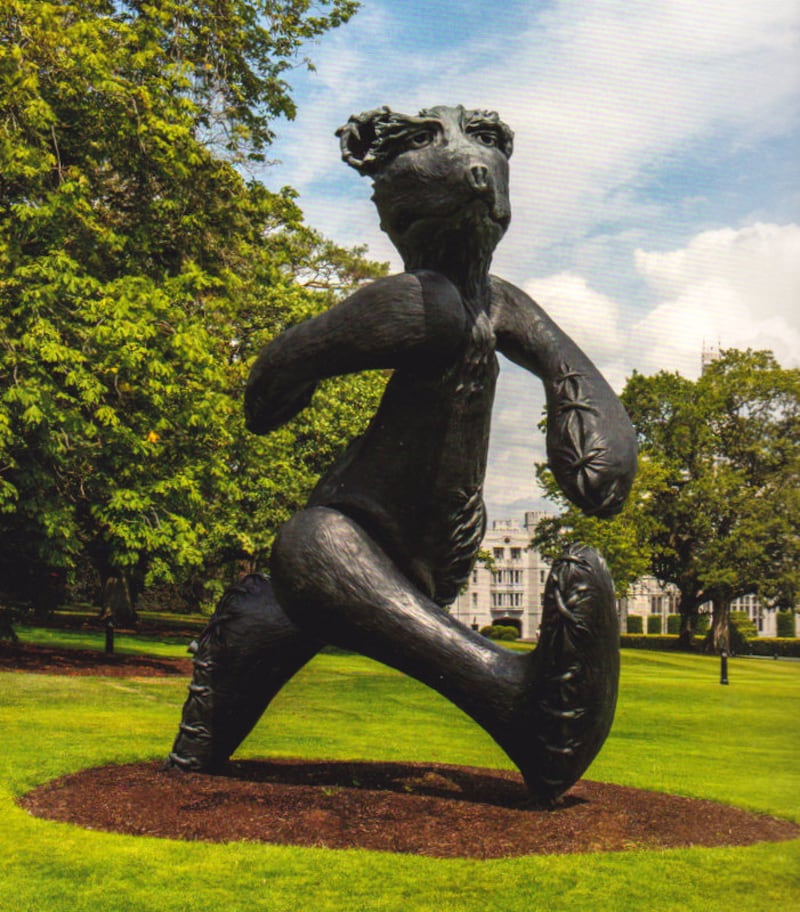 The bear sculpture in the lawns of Adare Manor