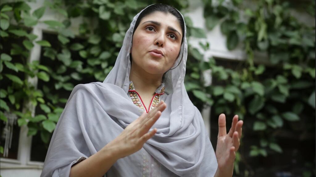 Ayesha Gulalai Wazir says Khan began sending her ‘inappropriate’ text messages in 2013. Photograph: Sara Farid /Guardian