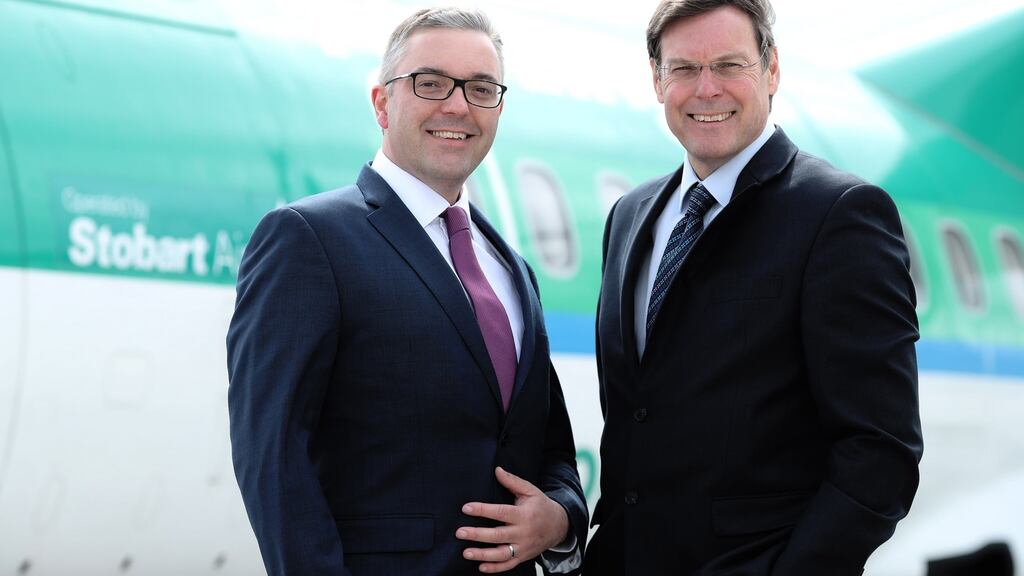 Graeme Buchanan, managing director of Stobart Air pictured with Warwick Brady, deputy chief executive.