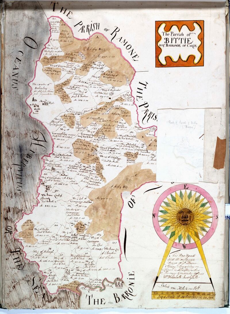 The Cambridge History of Ireland: Billy parish, in Co Antrim, from the Down Survey © Public Record Office of Northern Ireland