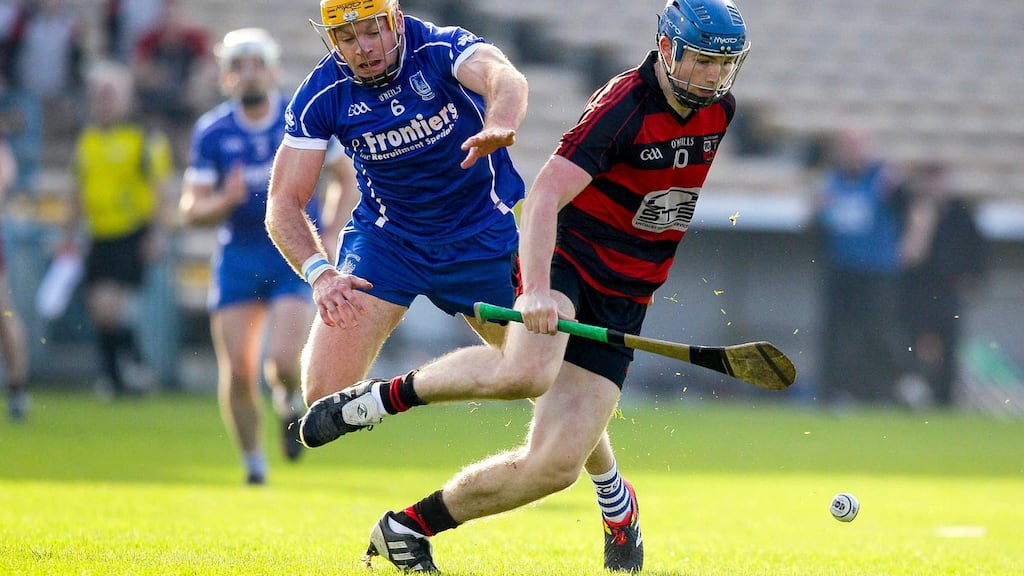 Ballygunner’s David O’Sullivan in action against Padraic Maher of Thurles Sarsfields during their Munster SHC clash. Photo: Inpho